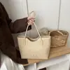 Bolsa tote de grande capacidade com padrão trançado, novo estilo 2026, minimalista e elegante, adequada para trabalho e deslocamento, bolsa de ombro, bolsa simples de ombro para mulheres