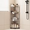 Estante de Almacenamiento para Baño Estante Transparente de Esquina de Pie para Inodoro Baño Baño Estante de Almacenamiento Triangular Sándwich Multicapa Cocina