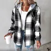 Estilo casual europeu e americano de 2025, mais vendido no AliExpress e na Amazon, casaco xadrez grande feminino, novo modelo xadrez outono e inverno