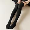 Bezerro Primavera Feminina e Outono meias cor sólida preto cinza costura perna emagrecimento pressão jk over-the-knee meias inverno atacado