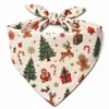Bandanas personalizadas para pets com designs de alces de Natal e flocos de neve, toalhas para babar de cachorro, fabricante oferece produção de amostra e personalização de marca