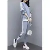 Suéter de comercio exterior transfronterizo del sudeste asiático traje de dos piezas para mujer moda coreana casual dividido pantalones de talla grande traje para mujer venta al por mayor