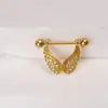 Comercio electrónico transfronterizo anillo de pezón de acero inoxidable alas microincrustación de circonita piercing corporal para pezón joyería para piercing joyería al por mayor