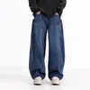 Jeans curvos de silueta retro americana para hombres y mujeres, diseño de estilo callejero, pantalones anchos de pierna recta holgados de longitud hasta el suelo para parejas
