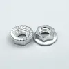Suministro de Fábrica Tuerca Hexagonal con Brida de Acero al Carbono Galvanizado con Diente Base Plana Negra Tuerca con Brida M6/M8/M10