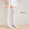 Meias Longas para Meninas Primavera e Verão Finas Lolita Laço Renda Meias Princesa Verão Malha Meias Longas de Bebê