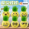Regalos Creativos de Vacaciones para Niños, Regalos de Cumpleaños para Jardín de Infancia, Muñecos de Cabello de Césped, Plantas en Maceta que Crecen al Regarlas, Mini Plantas
