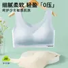 Versión de Calidad en Stock con Sello, Seda de Hielo Estampado de Letras sin Costuras, Sujetador Push-Up Inalámbrico con Almohadillas Transpirables para Estudiantes