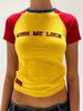 Camisetas Deportivas Casuales Retro de Manga Corta para Mujer, Ajustadas, que Muestran el Ombligo, con Bordado de Letras Estilo Callejero Europeo y Americano, Transfronterizas, Estilo Y2K
