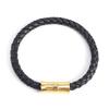 Joias de comércio exterior pulseira de corda de couro de aço inoxidável 3D banhado trançado pulseira de amantes masculina e feminina acessórios de joias de personalidade branca