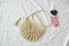 Bolso de Media Luna Nuevo Bolso de Ganchillo, Bolso Pequeño y Fresco Tejido de Paja Bolso Artesanal Tejido Bolso de Vacaciones y Ocio