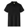 Camisa Polo Masculina de Manga Curta para Negócios com Gola Reversível, Modelagem Justa e Solta, Roupa Top Juvenil Feminina de Meia Manga