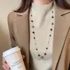 2026 Nuevo Colgante Geométrico Collar Largo Diseño de Nicho Lujo Ligero Cadena para el Cuello de Gama Alta Accesorio Versátil