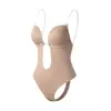 Body Modelador com Alças Transparentes e Removíveis, Corpete Modelador Push-Up para Vestido de Noite