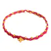 Pulsera Roja de Cordón Ginkgo Estrellado Chapada en Oro de Color Fuerte que Conserva el Color para el Año de Nacimiento, Pulsera de Cuentas Disco Atractora de Dinero que Mejora el Cutis para Mujeres