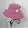 Chapéu de Pescador de Denim Ocidental Rosa Estrela Vintage para Mulheres ao Ar Livre Montanhismo Guarda-sol Acampamento Feriado Chapéu de Sol para Homens