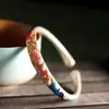Joias de Prata Prata Pura 999.9 Peixe Brincando com Lótus Pulseira de Esmalte Dourado Moda Fresca Exquisite Versátil Acessório de Mão