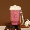 Nuevo Modelo Taza Térmica de Titanio Puro, Taza de Café Portátil de Gran Capacidad con Correa para Llevar, Doble Pajilla para Beber, Regalo de Negocios Fabricante de Tazas de Titanio