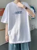 Camiseta Masculina de Manga Curta Estampada Estilo Americano, Moda Casual Tendência Verão 2026 Marca Solta Manga Meia Mão para Homens