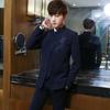 Traje Tang retro de estilo chino, ropa de primavera y otoño, traje bordado con cuello levantado, traje Zhongshan para hombre, traje de boda, traje de tres piezas