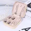 Caja de Joyería Simple de Cuero con Tapa, Caja Organizadora, Aretes, Aretes, Collar Caja de Joyería, Caja de Almacenamiento de Joyería de Gran Capacidad