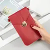 Bolsa de Celular com Gancho para Mulheres 2026 Novo Estilo Coreano Simples Bolsa de Ombro Transversal Transparente Tela Sensível ao Toque Fivela de Travamento de Estudante Bolsa Pequena