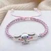 Pulseira de prata pura 999 Sanrio Cinnamoroll para o Dia das Crianças e o Festival do Barco-Dragão, fofo desenho animado Cinnamoroll, presente para crianças e meninas