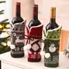 Fundas navideñas para botellas de vino, artículos de decoración para champán y vino tinto, fundas protectoras tejidas creativas para la decoración del ambiente de hoteles y restaurantes