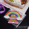 Decoración creativa para pastel, tarjeta grande de arcoíris para insertar, arcoíris de siete colores, bandera de inserción para pastel de cumpleaños, inserción, productos al por mayor