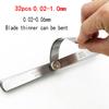 Calibrador de láminas de alta precisión 0.02-1.0mm calibrador de láminas calibrador de galgas calibrador de espesores calibrador de láminas monolítico 32 piezas sistema métrico pulgadas