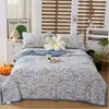 Colchón de verano fino estampado de lujo ligero en tono azul, lavable a máquina, para cama individual y doble, transpirable y amigable con la piel, para aire acondicionado