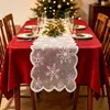 Camino de mesa y mantel de copo de nieve blanco transfronterizos para Navidad y invierno, decoración de ambiente festivo para sala de estar y dormitorio del hogar, venta al por mayor