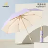 Guarda-chuva de 24 varetas personalizável com impressão de logotipo, totalmente automático dobrável, revestimento preto, para sol e chuva, presente corporativo, guarda-chuva promocional, atacado