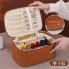 Bolsa de Maquiagem Compartimentada de Grande Capacidade, Aparência Sofisticada, Portátil, Bolsa Impermeável para Armazenamento de Pincéis de Maquiagem, Necessaire Portátil para Viagem