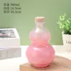 Botella de Agua Simple con Forma de Calabaza, Botella para Fermentar Vino, Botella para Bebidas de Té con Leche, Jarra de Vidrio para Vino, Set de Vino Portátil para Hogar y Exterior, Botella Portátil