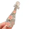 Grampo de Cabelo Pipa com Flor Estilo Chinês para Mulheres, Presilha Lateral de Nicho, Presilha para Franja, Grampo de Cabelo Estilo Antigo, Acessório de Cabelo Criativo para Mulheres