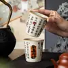 Caneca de Chá Kiln Ru Feliz Grande Capacidade Caneca de Refrigerante Conjunto de Chá Kung Fu Exquisito de Alta Qualidade Xícara de Chá Chinesa