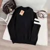 Suéter redondo de estilo perezoso para hombre, capa interior de otoño e invierno, tejido de punto de alta gama, estilo de pareja moderno, capa base negra