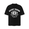 Saint vintage Estilo Americano High Street Holgada Vtg Camiseta de Manga Corta para Hombre Camiseta Estampada Alfabeto Figura Camiseta Urbana