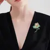 Broche de Esmalte Tridimensional Hoja de Loto Verde de Gama Alta, Broche Estilo Chino, Loto de Buena Suerte, Exquisito Accesorio de Broche para Mujeres
