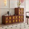 Gabinete Cubeta de Hilo Xiangyun Vintage Gabinete para TV Módulo de Madera Maciza Gabinete Combinado Gabinete con Puerta de Tarjeta Mesita de Noche Antigua Estilo Nuevo Chino para Sala de Estar