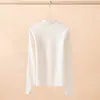 Capa base de acetato y cachemira de cuello alto medio para mujer, corte ajustado, color liso, engrosada para abrigar, ropa interior para mujer al por mayor