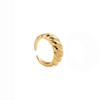 Anel Europeu e Americano Retrô Dourado Torcido, Anel Decorativo Versátil, Anel de Fio Grosso, Anel Aberto Elegante de Irmã Real Feminina