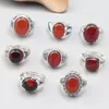 Anillo de plata de ley S925 ámbar ámbar sangre fideos de huevo anillo retro simple incrustado dedo índice anillo vivo Joyería al por mayor