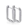Aretes de Acero Inoxidable Pulido Oro Moda Femenina Simple Estilo Commuter Combinable Acero Titanio Rectangular Ocho Diamantes Joyería