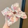 Novo lenço quadrado estilo coreano para cabelo, elástico de cabelo estiloso, faixa elástica para tranças, acessório de cabelo scrunchie estilo floresta para meninas