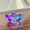 Tetera de Cristal para Ganar Dinero, Regalo de la Suerte, Adorno de Tetera de Cristal de Mahjong, Colorido de Año Nuevo