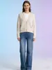 Fornecedor Popular de Moda para Comércio Exterior Europeu e Americano: Jeans Feminino Solto Casual Emagrecedor de Perna Larga Tamanho Grande com Efeitos de Desgaste e Bigodes