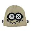 Versión Coreana del Nuevo Gorro de Lana Divertido y Lindo de Robot con Fallos para Mujer Otoño e Invierno Gorro de Punto Cálido Gorro de Lana para Estudiante