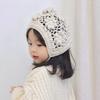 Gorro de otoño e invierno para niños de Corea del Sur, hecho a mano, hueco, tejido a prueba de viento, cálido, con protección para los oídos, venta al por mayor